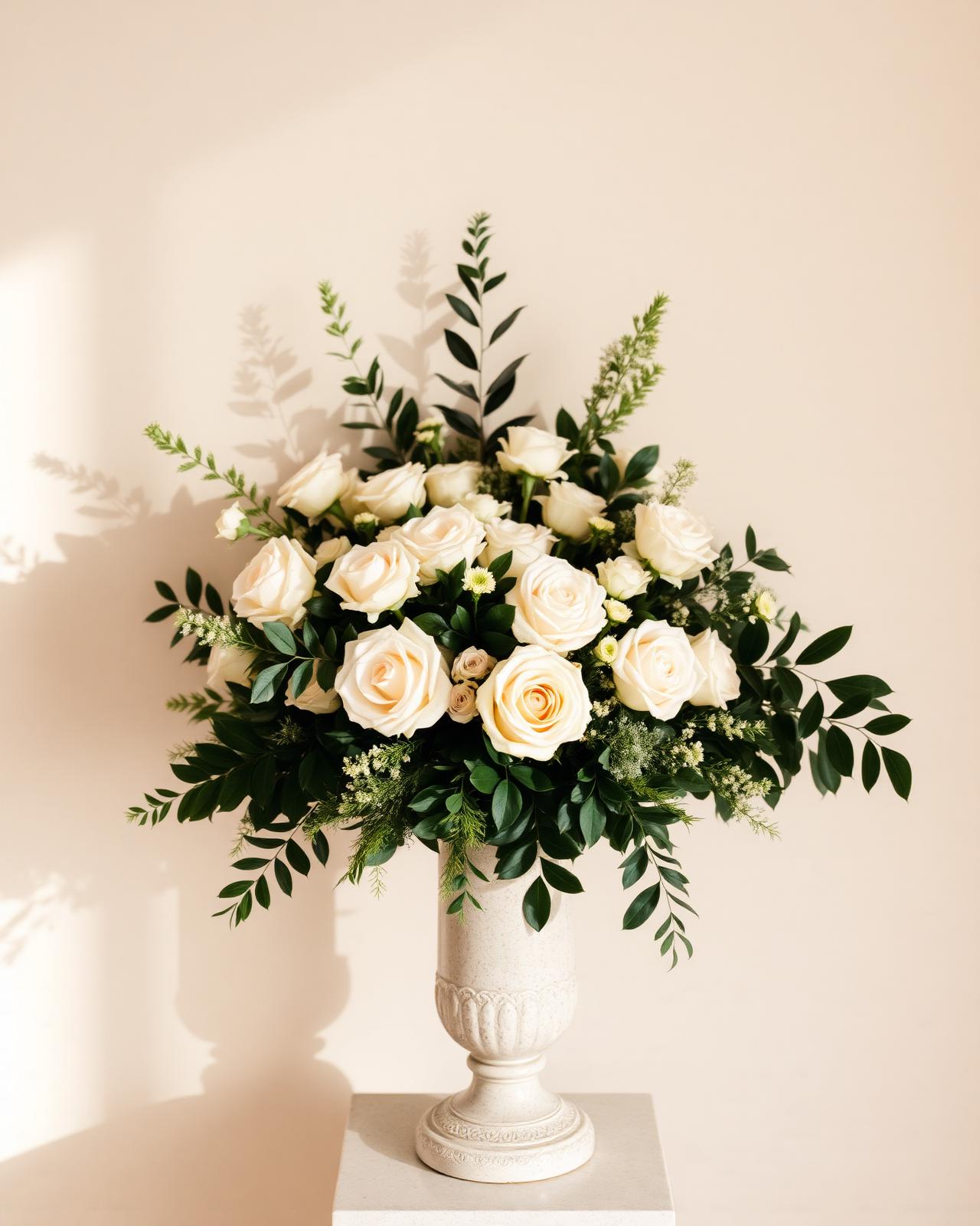 White rose arrangement